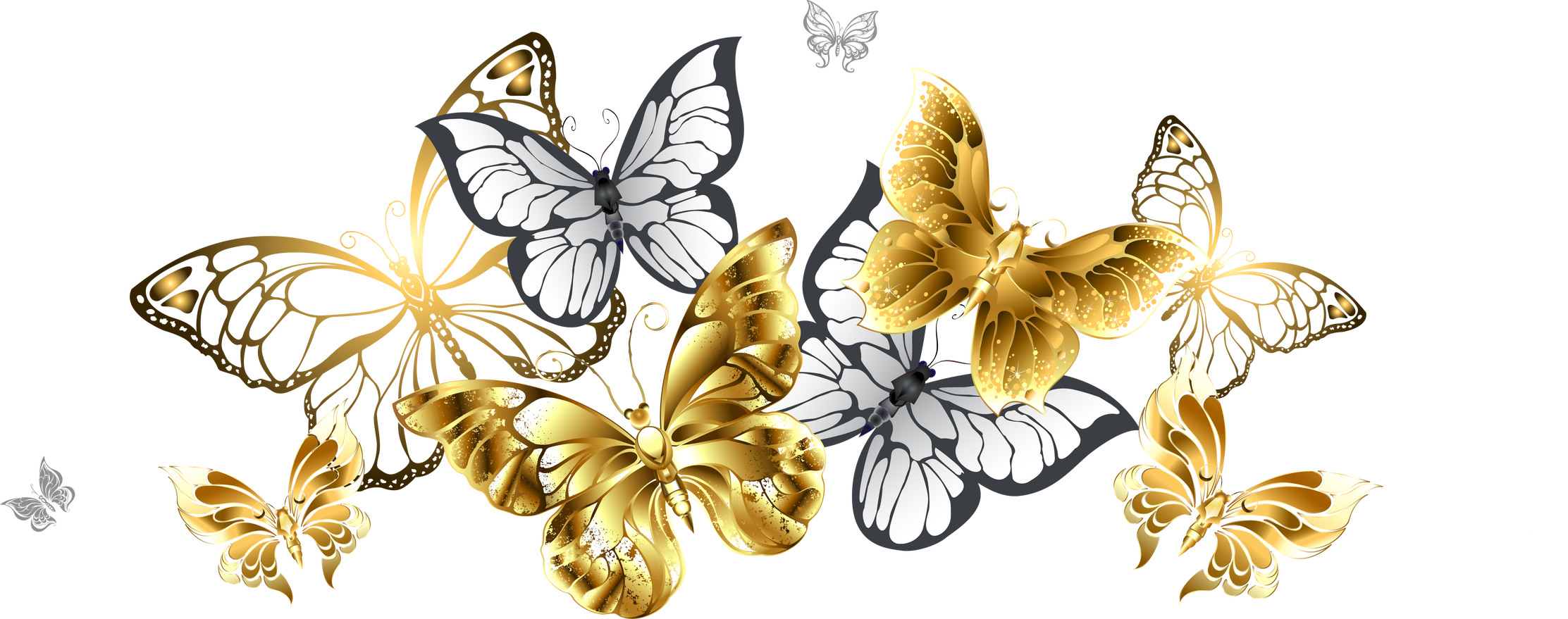 Gold and White Butterflies